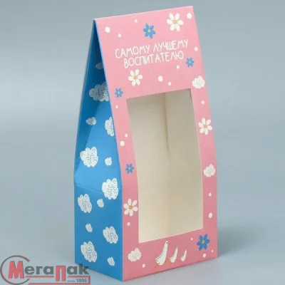 Коробка складная «Любимому воспитателю», 9 х 19 х 6 см 9459152 Дарите счастье (860) Розовый - фото