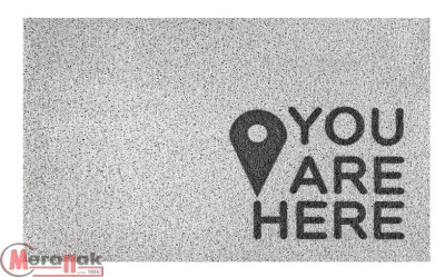 Коврик придверный Dekorelle LAPSHA 104 You Are Here, 60X90см, 122104 (серый) Серый - фото