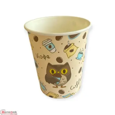 Стакан бумажный 350мл для горячего Совы D90 50шт Разноцветный - фото