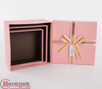 Коробка Элегант, Нежно-розовый, 17*17*8 см  - фото