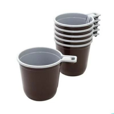 Чашка для кофе 200мл коричнево-белая, 10 шт Коричневый - фото