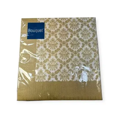 Салфетки бум. Bouquet 33*33, 3сл 20шт Орнамент (в ассортементе) Белый - фото