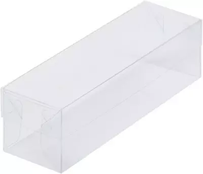 Коробка для кондитерской продукции с пластиковой крышкой 190*55*55мм прозрачная, 5 шт Прозрачный - фото