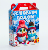 Новог.коробка "Подарок "Совята" с анимацией Разноцветный - фото
