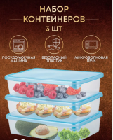 Набор контейнеров для заморозки Sugar&Spice (3x1,35л) голубой, арт. SE102912044 Голубой - фото