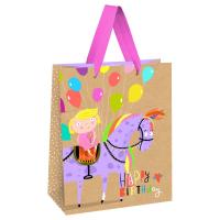 Пакет подар. "Happy Birthday. Unicorn", 18*23*10 см, MESHU, выб. лак, крафт, девочки, MS 51733  - фото