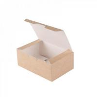 Коробка картонная с крышкой 150*91*70 ECO Fast Food Box L, 10 шт Коричневый - фото