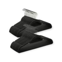 Вешалка-плечики пластиковая бархатная 44,5 см, ES202503-3 (черная) Черный - фото