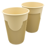 Стакан д/горячего 350мл ПП Крафт 1/10 Д90  Бежевый - фото