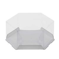 Коробка под торт "шестигранник" с прозрачными стенками 240*240*200 (белая) Белый - фото