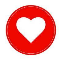 Наклейка "Сердечки d16мм", 300 шт Красный - фото