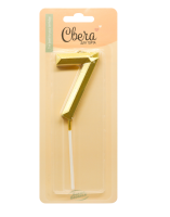 Свеча Цифра, 7 "Грани",  Золото, 4*7 см, 1 шт ,1705 Золотой - фото