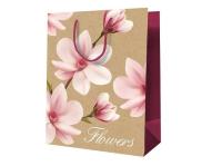 Пакет подар. "Цветы", 18*23*10 см, MESHU, крафт, MS 52229 Коричневый - фото