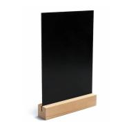 Тейбл-тент меловой А6 Деревяшкино основание 19х40 мм Черный - фото