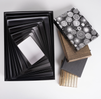 Коробка Строгий микс, Черный/Золото/Серебро, Металлик, 33*23,5*9 см, 1 шт Черный - фото