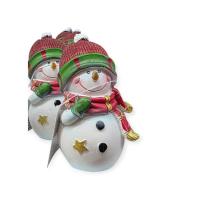 Новогодняя статуэтка, 10,5 см, Снеговик Белый - фото