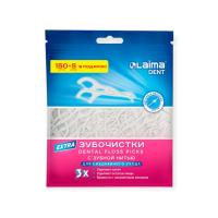 Зубочистки флоссеры с зубной нитью "150шт + 5шт в Подарок!", LAIMA DENT, 609402 Белый - фото