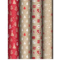 Бумага упаковочная глянцевая «Craft NY pattern», 70*100 см, 70г/м2, ассорти, 4 дизайна, MESHU Разноцветный - фото