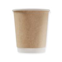 Стакан бумажный для горячего двухслойный 250 мл Крафт 25шт Коричневый - фото