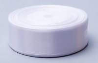 Лента атласная, 15мм*25ярд, белый (10шт/упак)  - фото