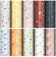 Бумага упаковочная мелованная "Terrazzo&Memphis" 70*100см, 10 дизайнов ассорти ЗОЛОТАЯ СКАЗКА 592054 Микс - фото