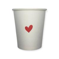 Стакан бумажный 250мл для горячего Сердце (50шт) Белый - фото