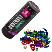 Хлопушка пружинная НАБОР 4 шт., 11 см, наполнитель в виде серпантина/конфетти, фольга, 591469 (5)  - фото