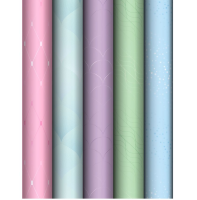 Бумага упаковочная глянцевая «Pastel colors», 70*100 см, 80г/м2, ассорти, 5 дизайнов, MESHU Разноцветный - фото