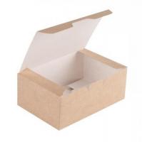 Коробка картонная с крышкой 115*75*45 ECO Fast Food Box S, 25 шт Коричневый - фото