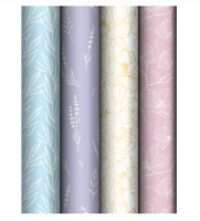 Бумага упаковочная глянцевая «Flowers», 70*100 см, 80г/м2, MESHU, ассорти, 4 дизайна, 383306 Микс - фото