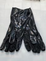 Перчатки ПВХ черные текстурные гранулированные, 35 см, 1 пара Черный - фото