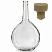 Комплект бутылка стеклянная Маэстро 0.75л + пробка с доп.верхом, однокомпон, Т-образные, бежевые  - фото