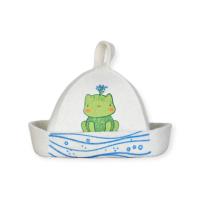 Шапка банная детская с принтом "Лягушка", войлок белый Белый - фото