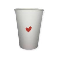Стакан бумажный 350мл для горячего Сердце 50шт Белый - фото