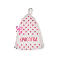 Шапка банная с принтом "Красотка", войлок белый Белый - фото
