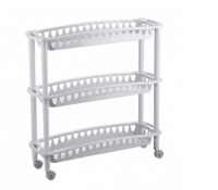 Этажерка узкая "ДЖУЛИЯ" 3 полки 590Х180Х610 ММ (светло-серый), арт. 431241530 Серый - фото