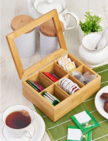 Органайзер д/пакетиков чай/кофе бамбук 21*16*7,5см №1 КТ-ОЧ-01  - фото