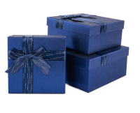 Коробка Чудесный подарок, Темно-синий, 19*19*9,8 см, 1 шт Синий - фото