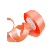 Лента тканная атласная 25мм*25Y Лососёвый, F014-25/22 Оранжевый - фото