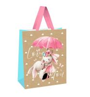 Пакет подар. "Люблю тебя", 18*23*10 см, MESHU, выб. лак, крафт, MS 51741 Коричневый - фото