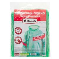 Дождевик-пончо, ПЭ, зеленый Komfi, DPH005E Зеленый - фото