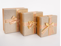 Коробка Роскошный подарок, Розовое Золото, 7*17*8 см, 1 шт Золотой - фото