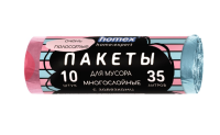 Пакеты д/мусора "Очень Полосатые" 35л 1/10 с завязками МИКС коробка, 0429 HOMEX (20)  - фото