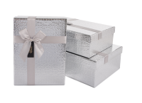 Коробка Шикарный подарок, Серебро, Металлик, 29*21*9,5 см, 1 шт Серебро - фото