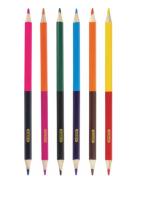 Карандаши двусторонние ПИФАГОР "СОЧНЫЕ ФРУКТЫ", 12 цветов, 6 шт, заточенные, европодвес, арт. 181360 Разноцветный - фото