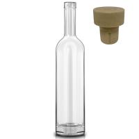 Комплект бутылка стеклянная Карина 0.5л + пробка с доп.верхом, однокомпон, Т-образные, бежевые  - фото