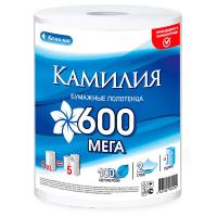 Полотенца бумажные в рулоне Камилия 2 слоя 1/2 листа 300 листов белые Белый - фото