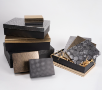 Коробка Строгий микс, Черный/Золото/Серебро, Металлик, 24,5*17,5*7 см, 1 шт Черный - фото