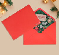 Подарочный конверт «С Новым годом», 16 х 11 см, 9700900 Красный - фото