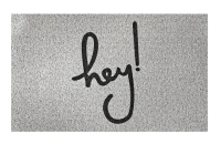 Коврик придверный Dekorelle LAPSHA 107 Hey!, 60X90см, 122107 (серый) Серый - фото